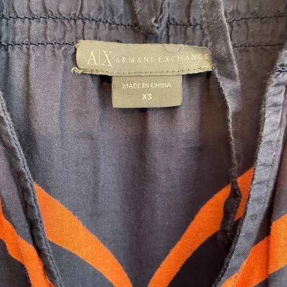 EUC Armani Exchange A|X Off Shoulder Multicolor Geo Lines Top Size XS - Picture 2 of 5